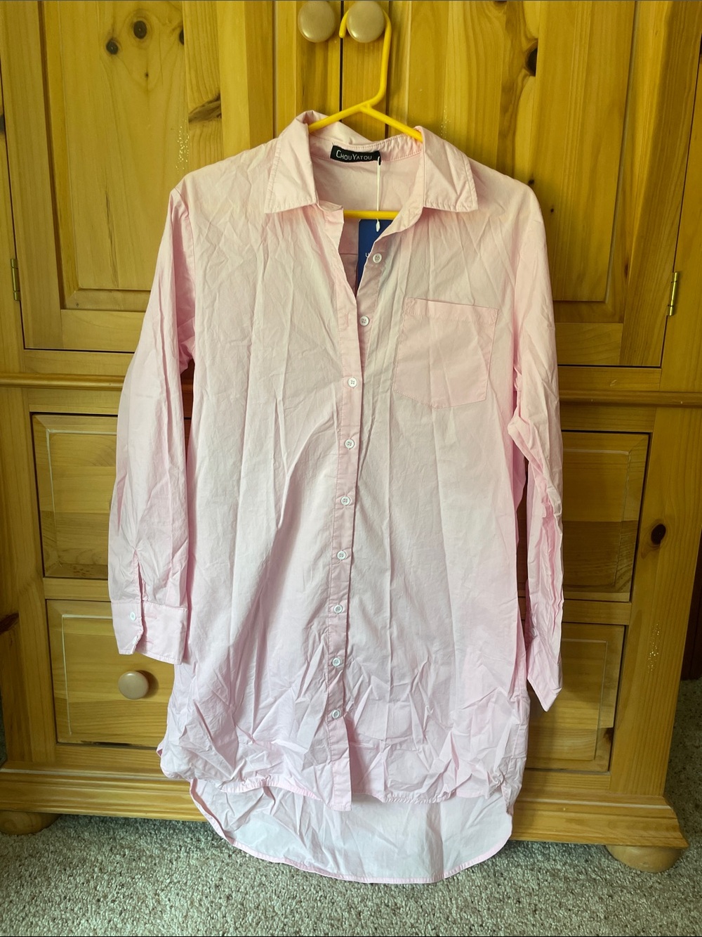 NWT Chou Yatou Pink Button-Down Shirt dress
